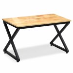 Bàn Làm Việc Chân Chữ X Gỗ Cao Su BLV136