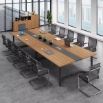 Bàn Họp Văn Phòng Hiện Đại Chân Sắt Mặt Gỗ 3m2 - BH18