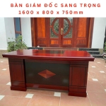 Bàn Giám Đốc Sơn Màu PU Yếm Đen 1m6 - BGĐ78