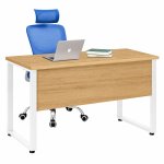 Bàn Làm Việc Chân Sắt Trắng Khung Chữ U Hiện Đại BLV129