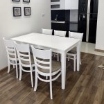 Bộ Bàn Ăn CaBin 6 Ghế Gỗ Màu Trắng Hiện Đại - BGA17
