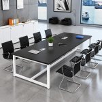 Bàn Họp Văn Phòng  240x120cm Chân Sắt Màu Trắng – BH61