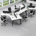 Cụm Bàn Làm Việc 6 Người Kiểu Lượn Sóng Cực Chất Đầy Phong Cách Sáng Tạo - BC87