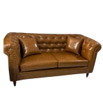 Ghế Sofa Tân Cổ Điển Bọc Da Nâu - SF39