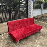 Ghế Sofa Giường Nằm Nhung Màu Đỏ Đẹp - SF7