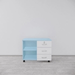 Tủ Phụ Di Động 3 Ngăn Kéo Phối Màu Xanh Trắng - TP60