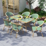 Bộ Bàn Ghế Sân Vườn 6 Chỗ Giả Mây Cao Cấp - SV55