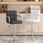 Ghế Bar Bọc Da Lưng Vuông Có Tay - QB19