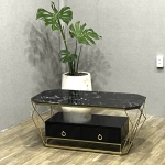 Bàn Trà Sofa Hộc Kéo Chân Mạ Vàng - BT22