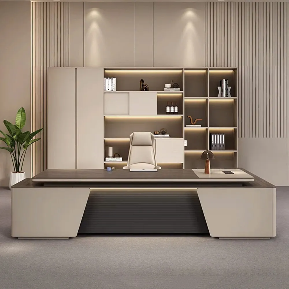 Bàn Giám Đốc Cao Cấp - Gỗ MDF Chống Trầy (2m4 - 2m8) - BGD157