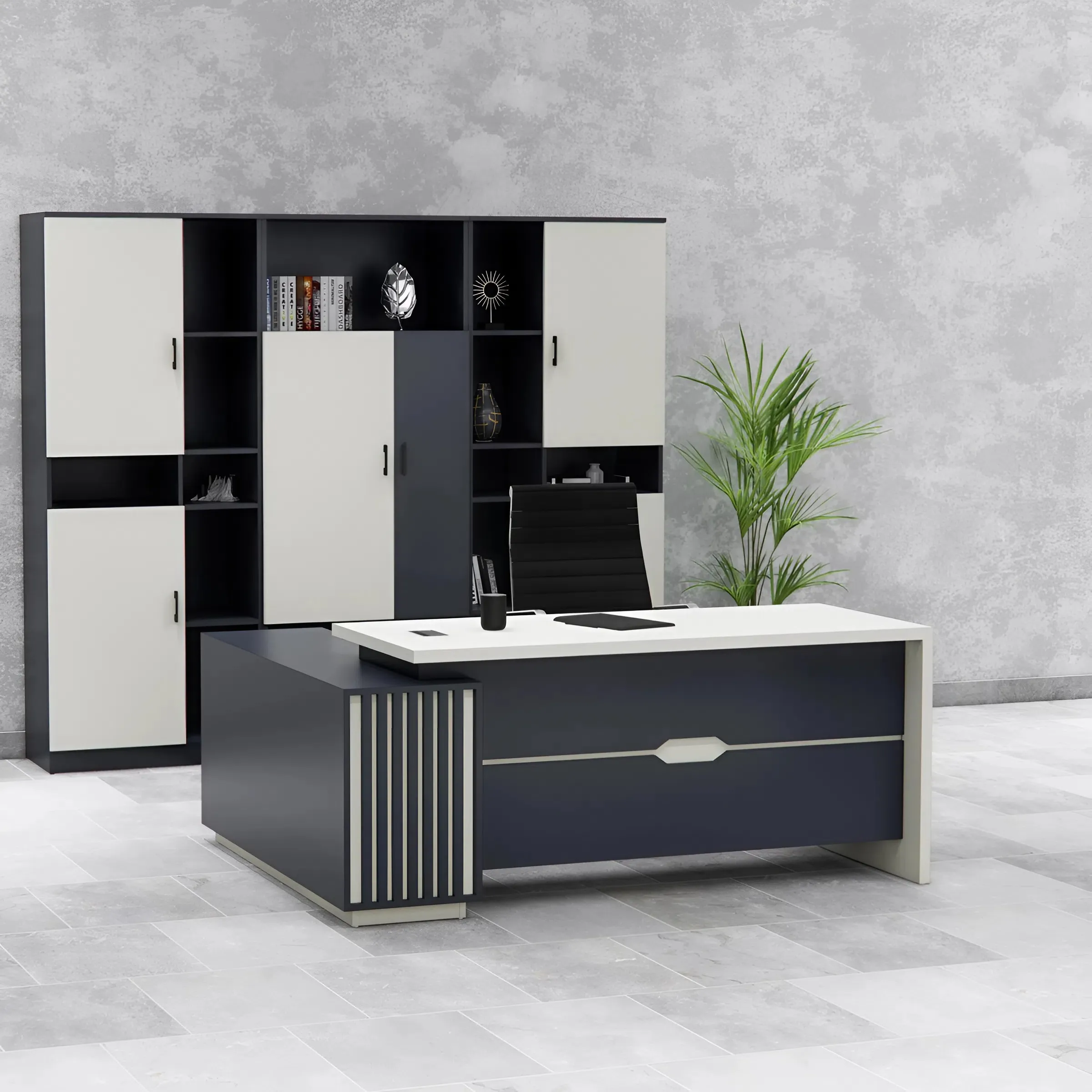 Bàn Giám Đốc Hiện Đại Sọc Trang Trí Tinh Tế - BGĐ121 