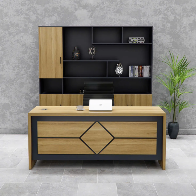 Bàn Giám Đốc Họa Tiết Kim Cương Đơn Giản - BGD136