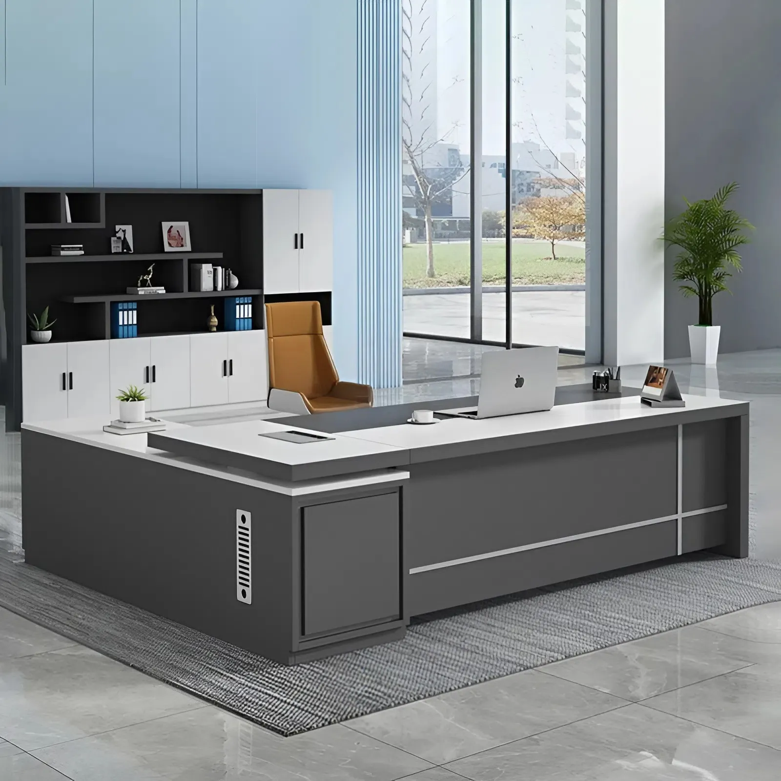 Bàn Giám Đốc Thiết Kế Khối Liền Kề Tủ Phụ – BGD165