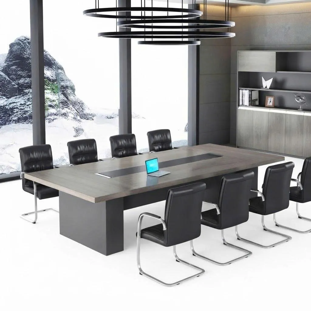 Bàn Họp Văn Phòng Sang Trọng Chân Hộp 2m4 - BH49