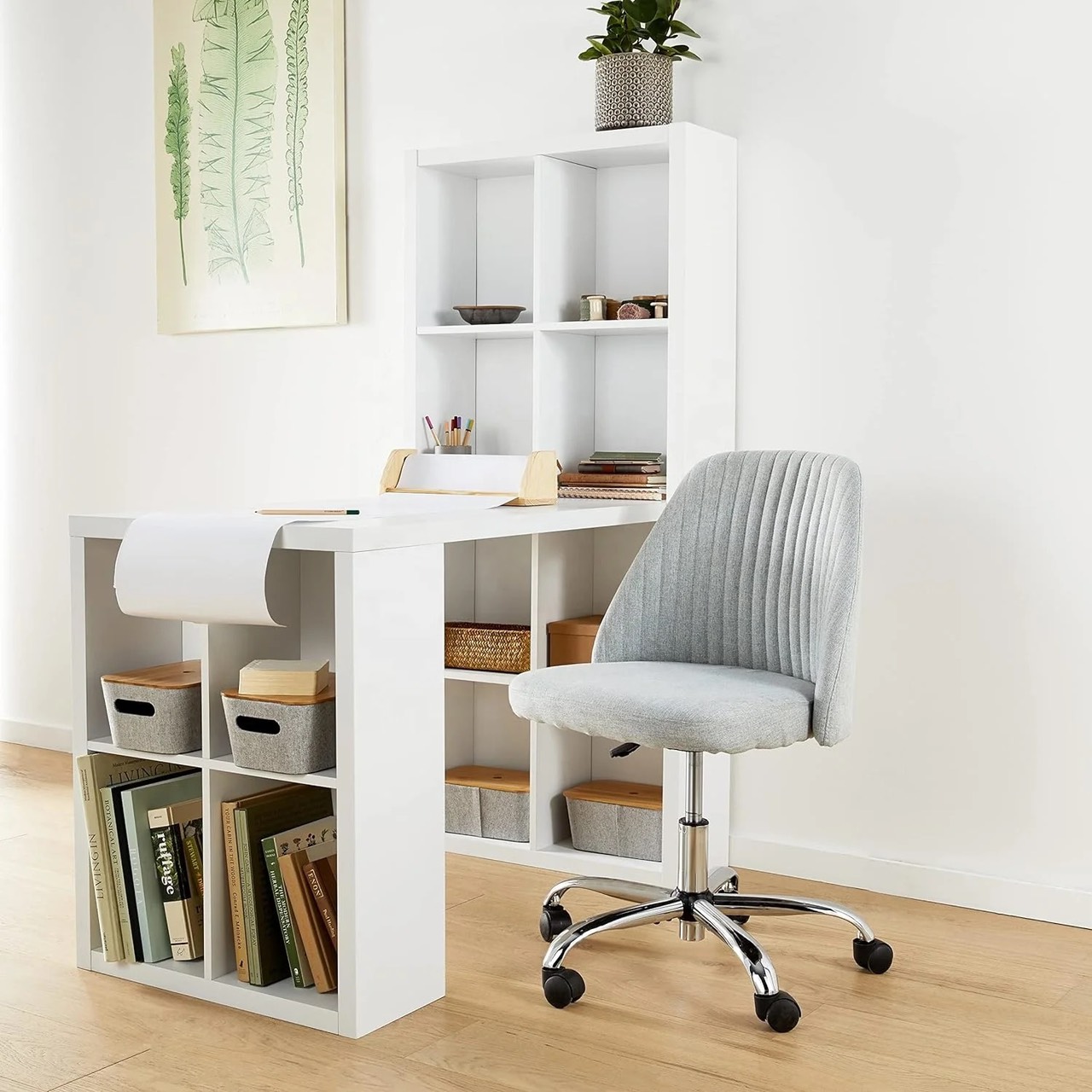 Bàn Làm Việc Liền Kệ Gỗ 12 Ngăn - BG53