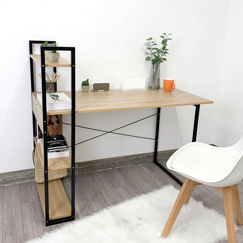 Bàn Làm Việc Gỗ MDF 3 Kệ Sách - BLV28