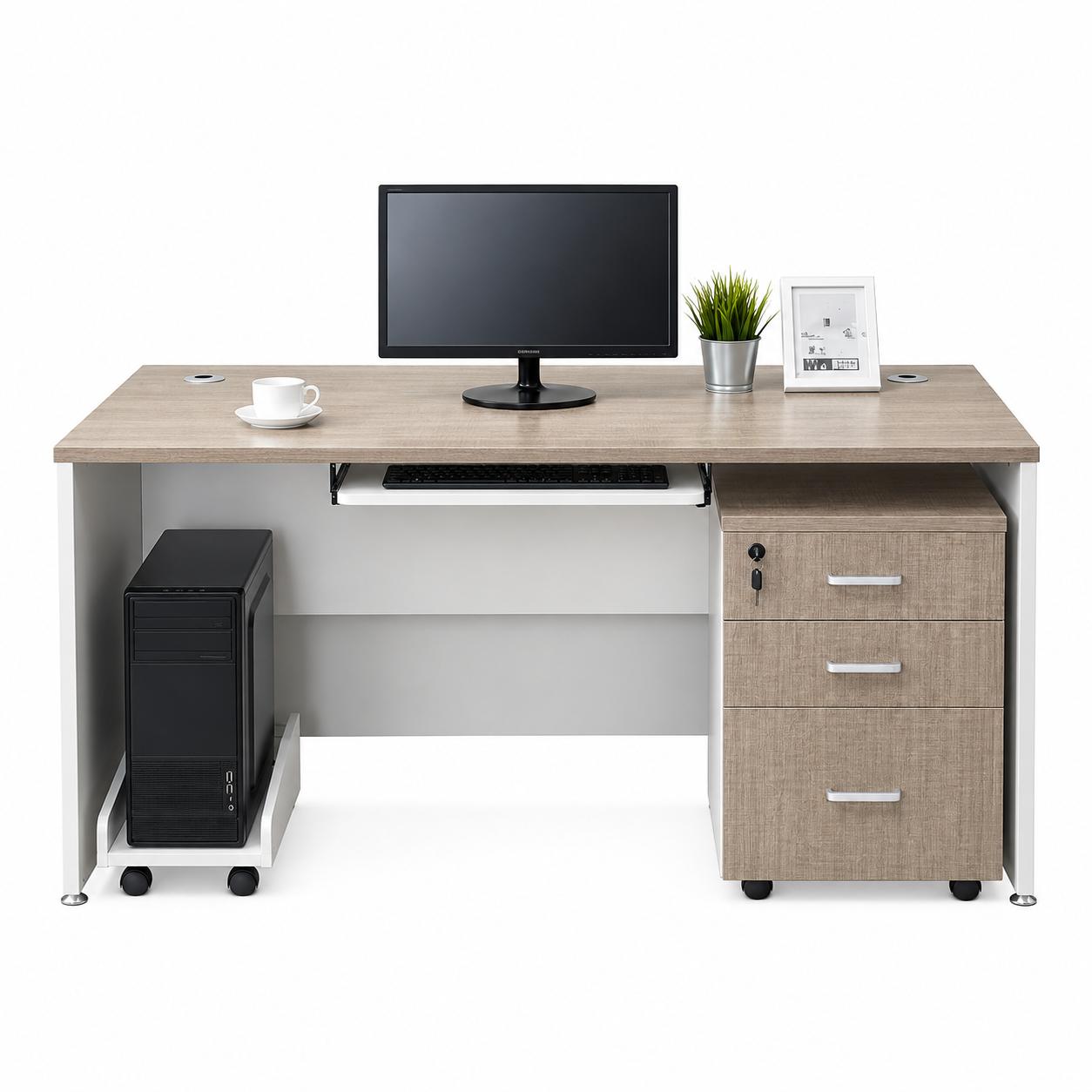 Bàn Làm Việc Gỗ Có Kệ PU Đa Năng  - BG9