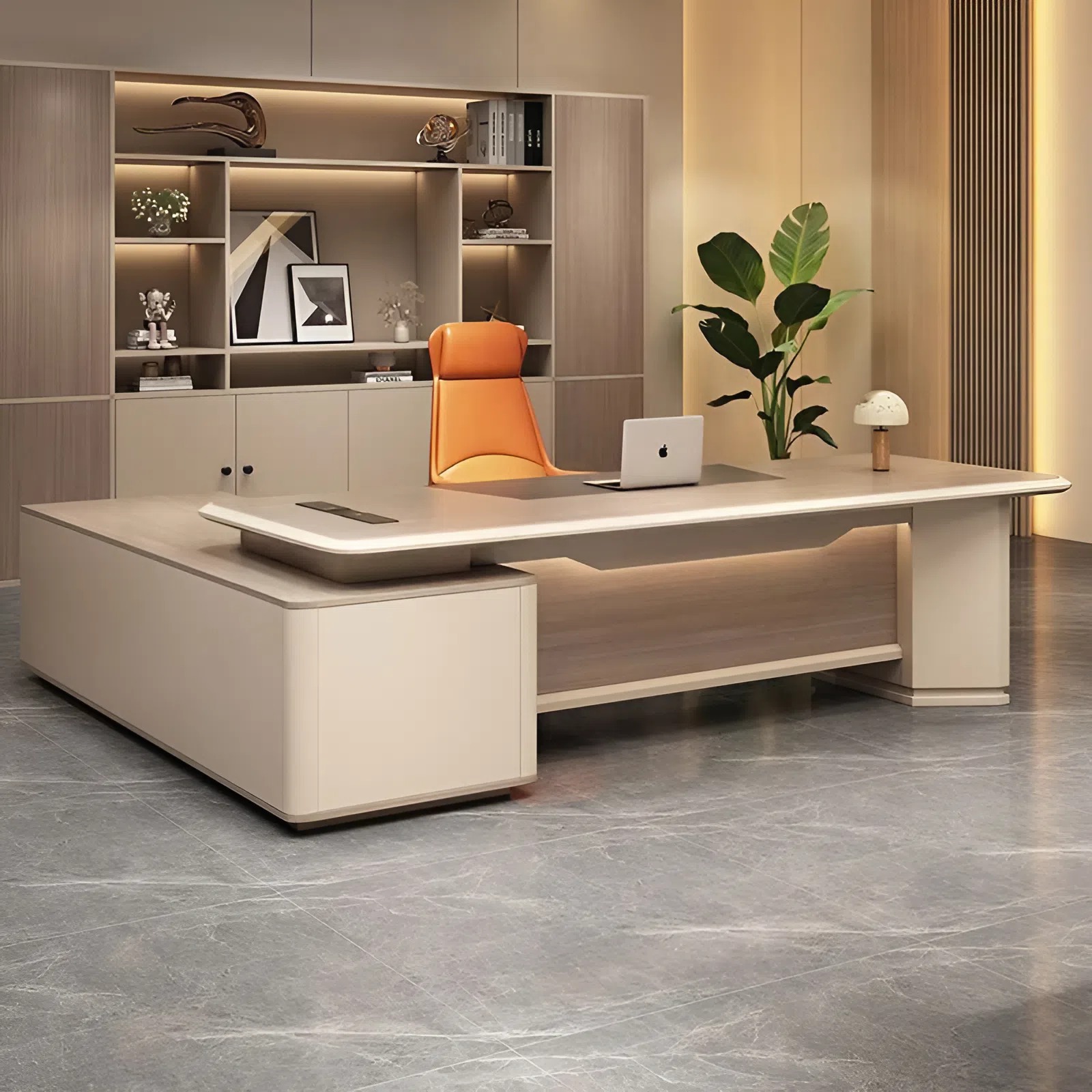 Bàn Lãnh Đạo Hiện Đại Có Hộp Điện Âm Bàn Và Lưu Trữ Lớn – BGD130