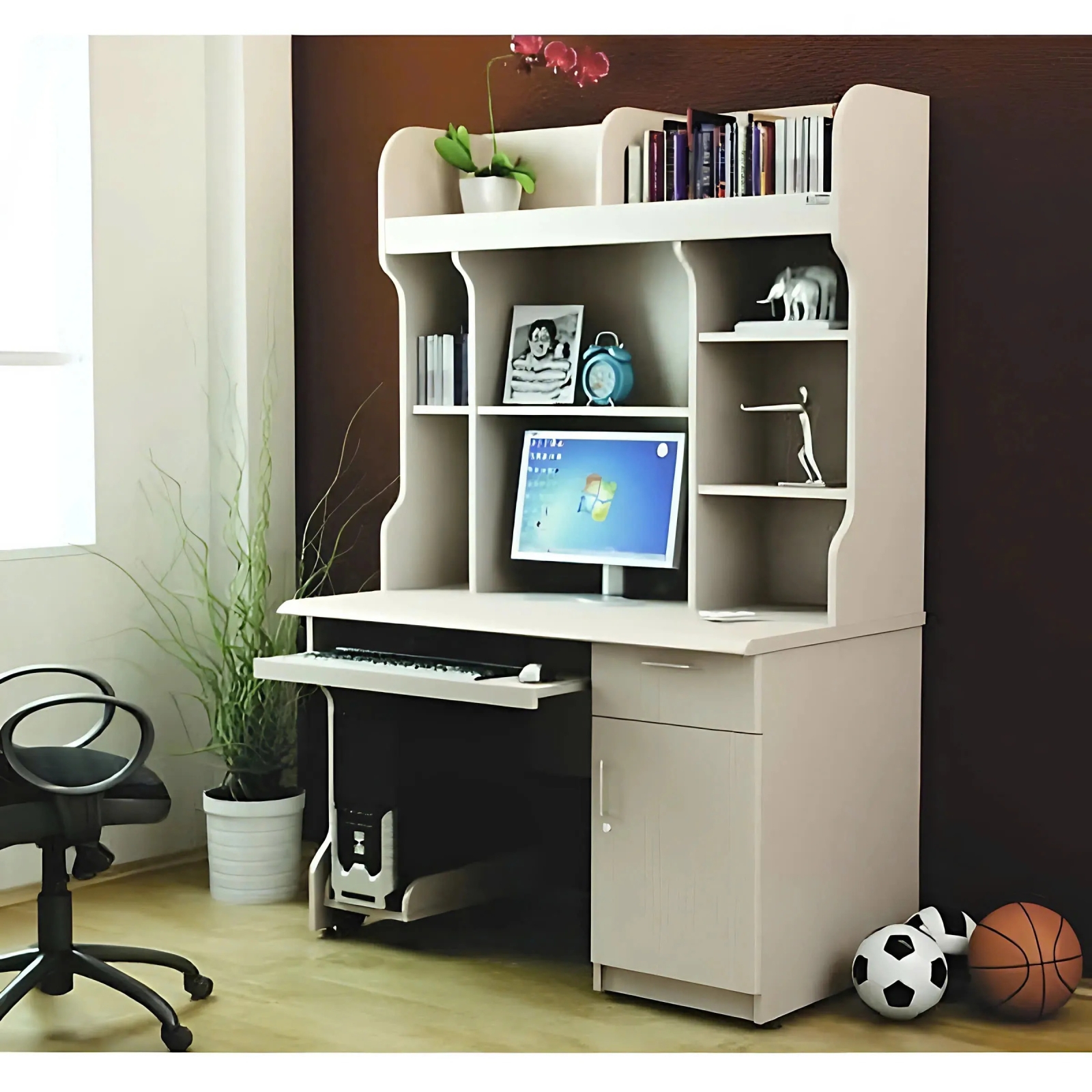 Bàn Học Sinh Gắn Liền Giá Sách Huỳnh Gia - BGHS36 