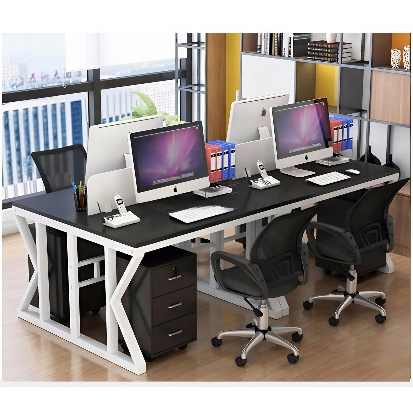  Cụm Bàn Làm Việc 4 Người Chân Sắt Chữ K Chắc Chắn - BC127