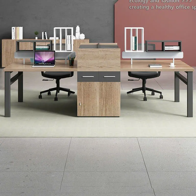 Cụm Bàn Làm Việc 4 Người Chân Sắt Sơn Tĩnh Điện Bền Đẹp - BC119