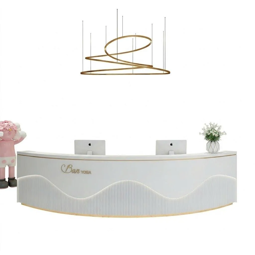 Quầy Tiếp Tân Bo Tròn Cao Cấp - LT44