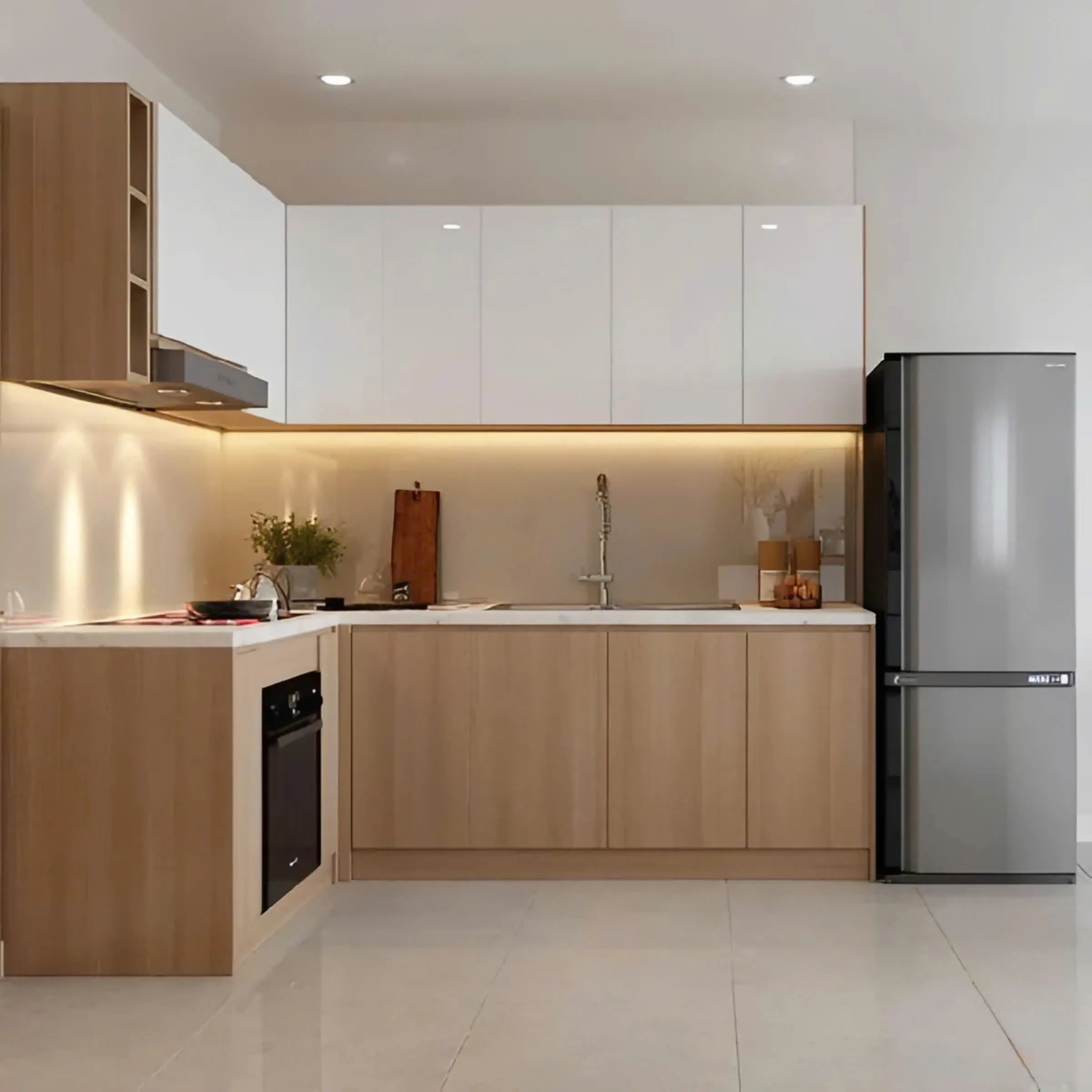 Tủ Bếp Gỗ MDF Chống Ẩm Giá Rẻ - TB37