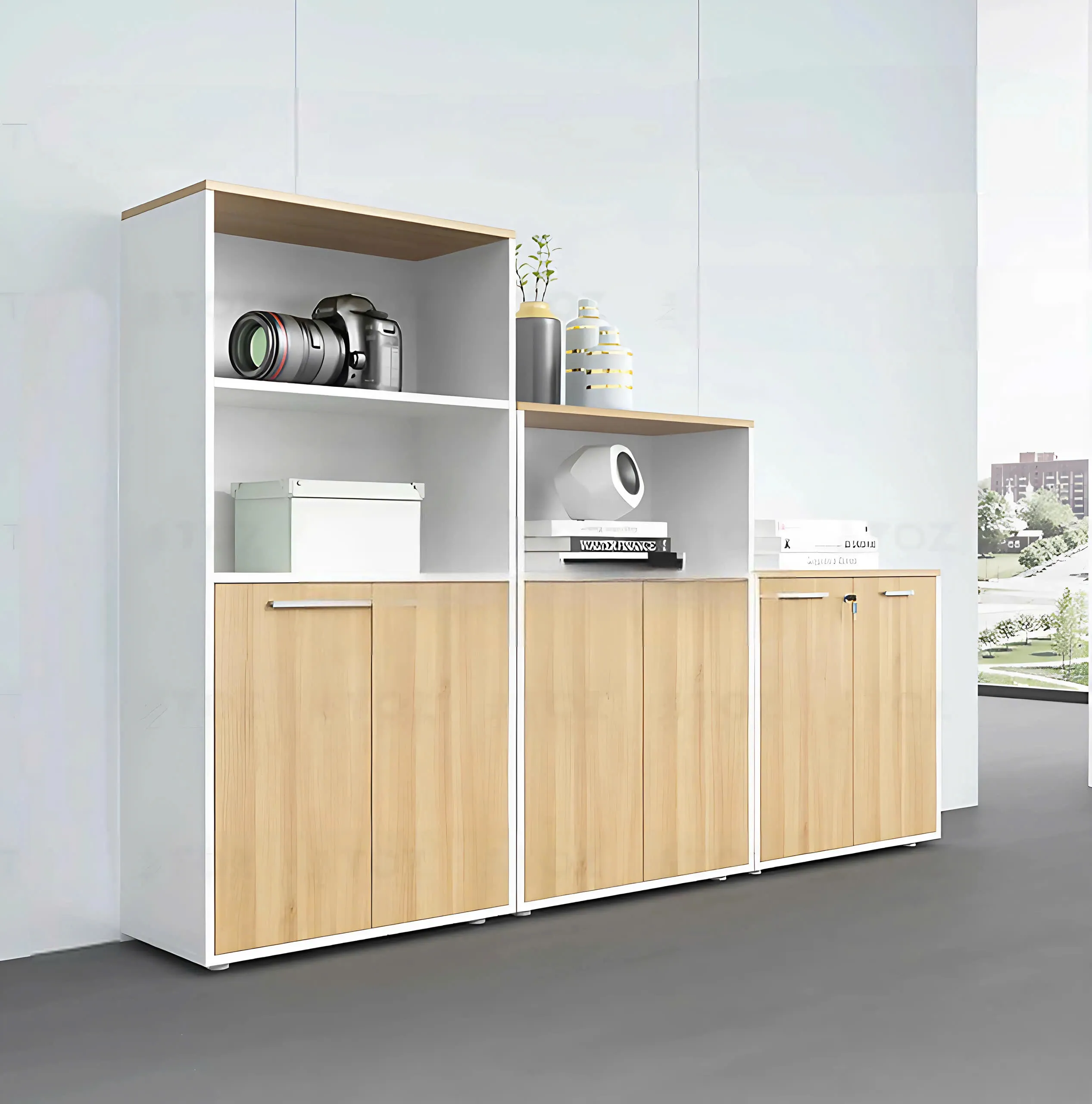 Tủ Tài Liệu Gỗ Kệ Tầng Sang Trọng - THS266
