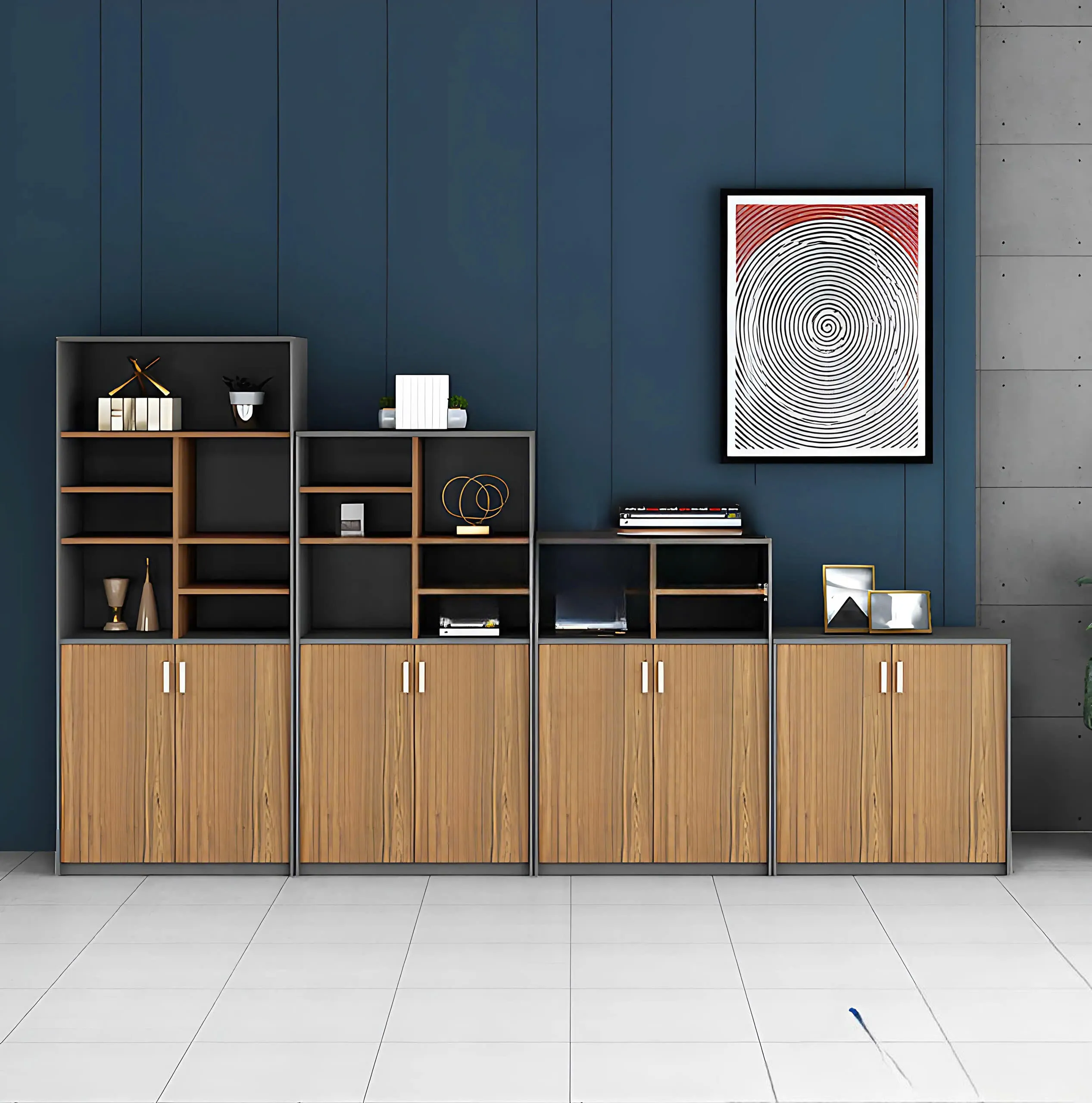 Tủ Tài Liệu Gỗ Kệ Tầng Bậc Thang Hiện Đại - THS265
