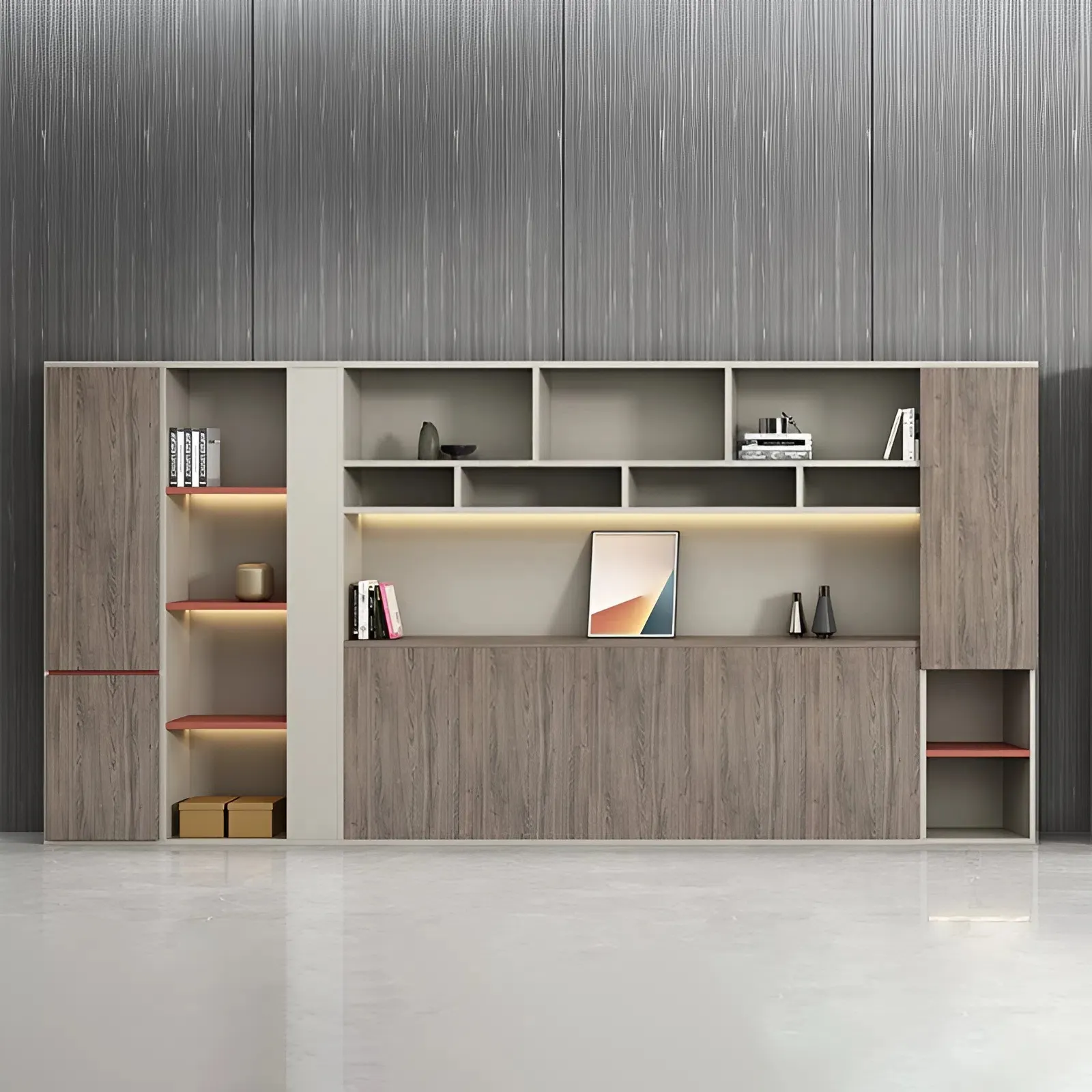 Tủ Hồ Sơ Minimalist Wood, Thiết Kế Phân Ngăn Đa Tầng - THS379