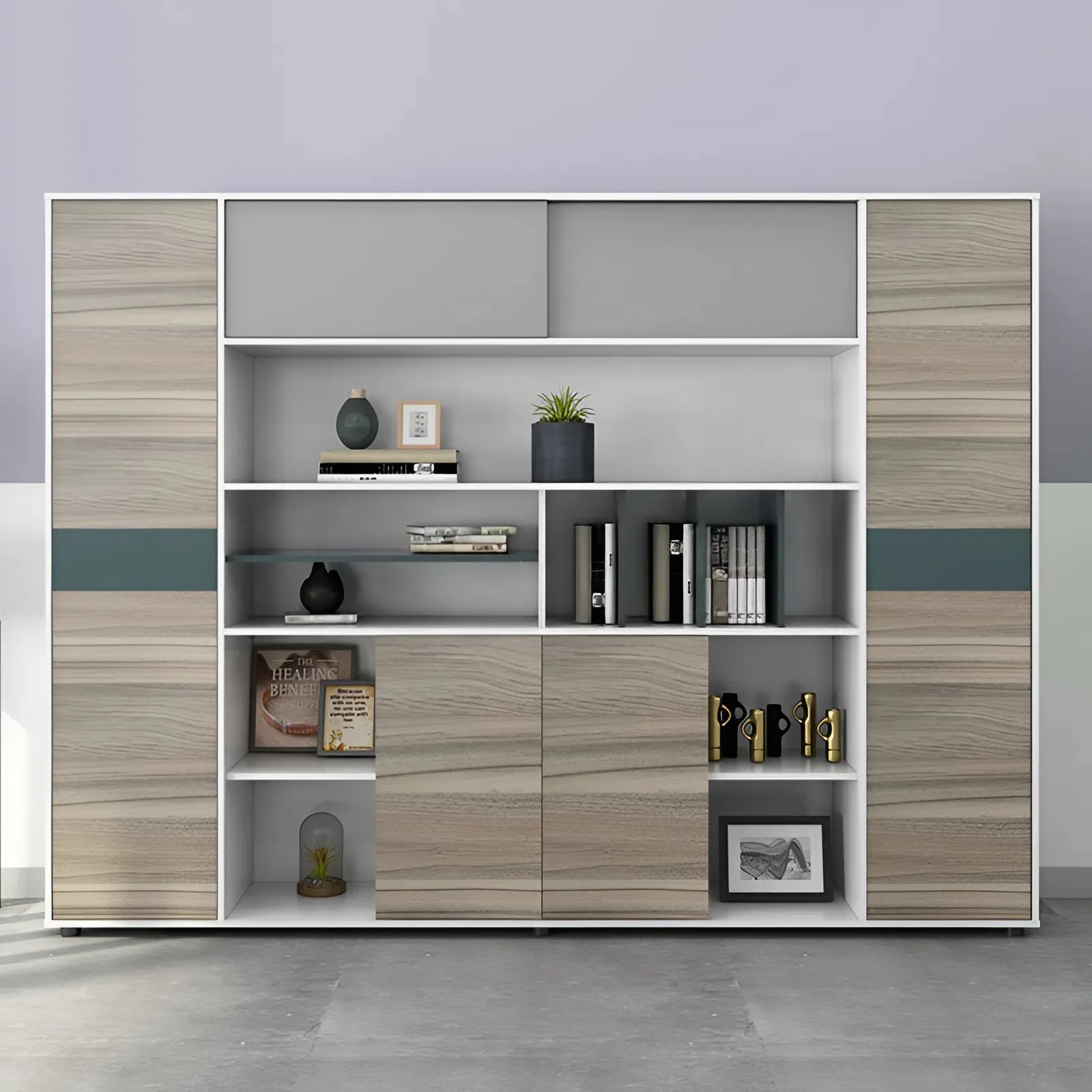 Tủ Hồ Sơ Thiết Kế Cánh Lùa Phối Màu Hiện Đại - THS359