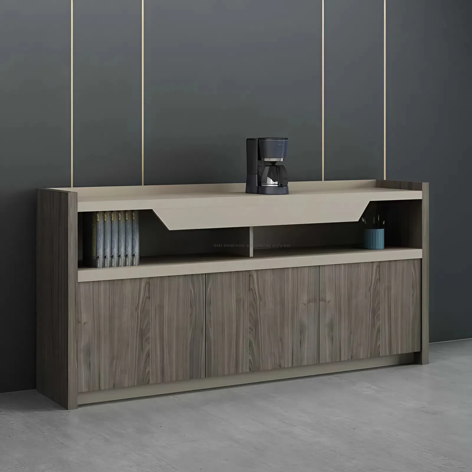 Tủ Hồ Sơ Văn Phòng Kết Hợp Kệ Trang Trí Tiện Dụng – THS326