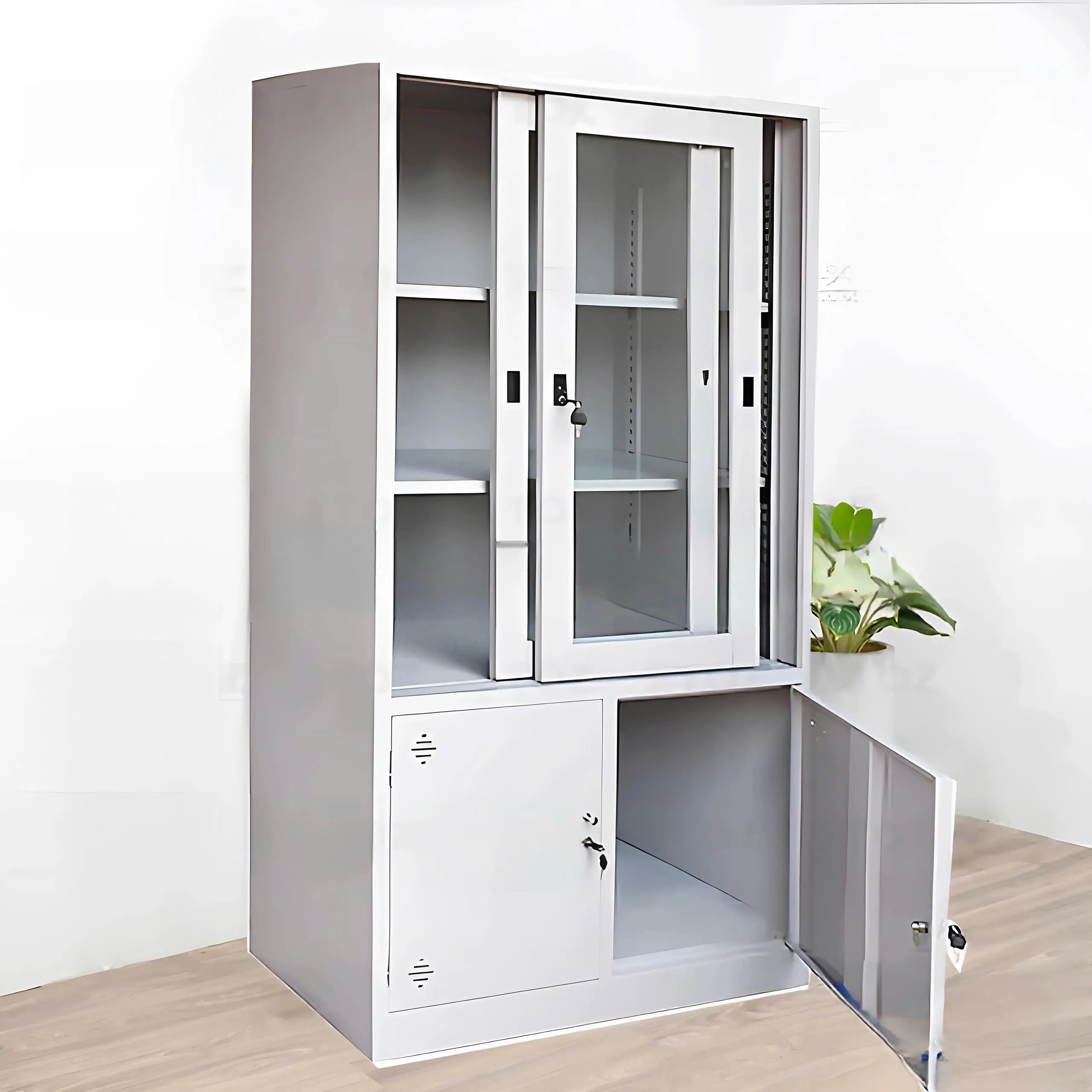 Tủ Locker Sắt 2 Cánh Kính Cửa Lùa - TLK54