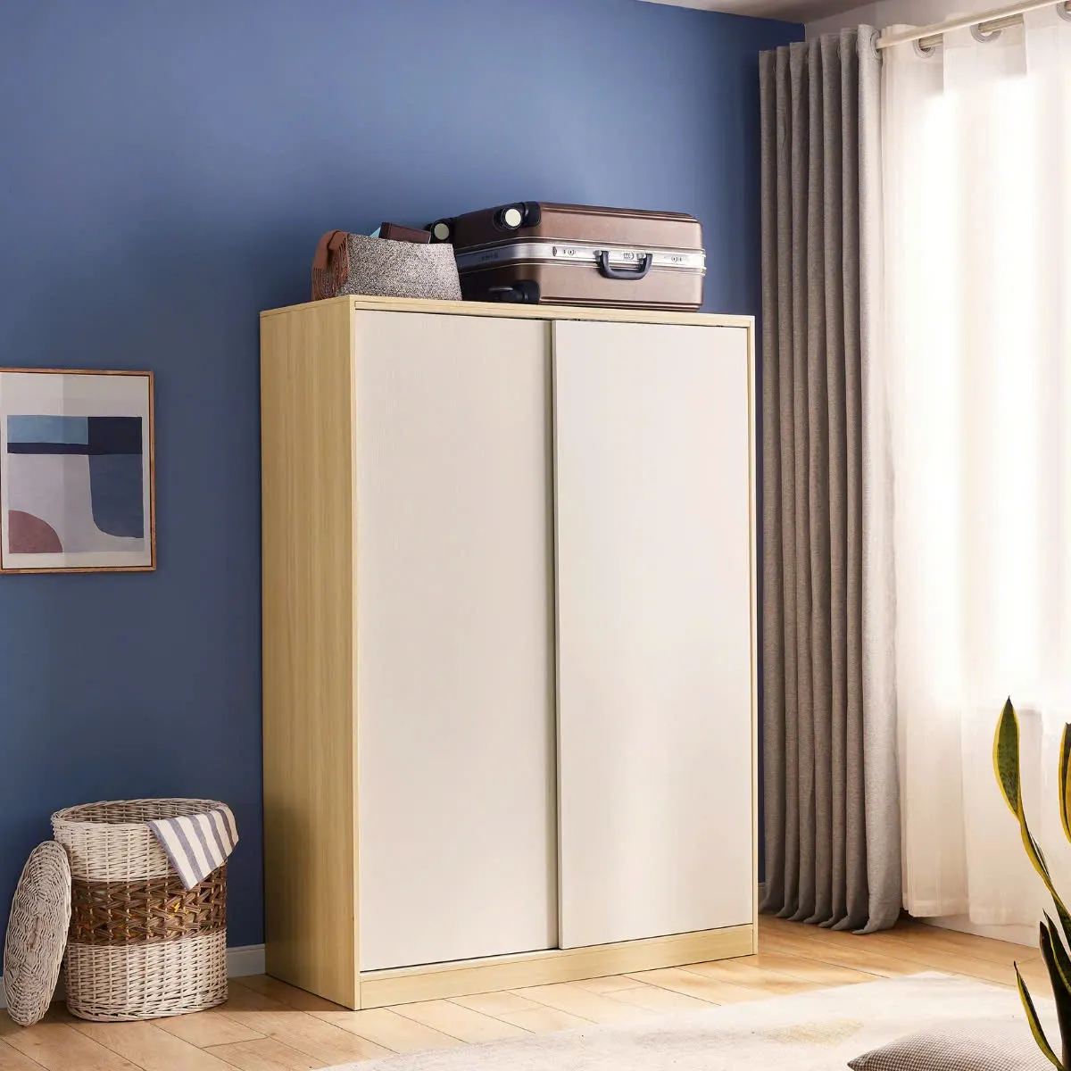 Tủ Quần Áo Gỗ Cửa Lùa Tiết Kiệm Diện Tích - TQA32