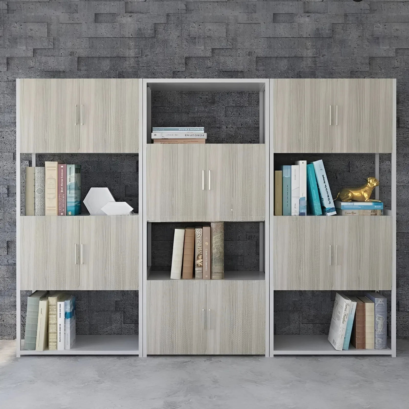 Tủ Tài Liệu Nhiều Ngăn Kết Hợp Kệ Trang Trí  - THS376