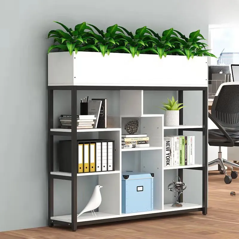 Tủ Tài Liệu Gỗ Dáng Thấp Khung Kệ Sắt  - THS199