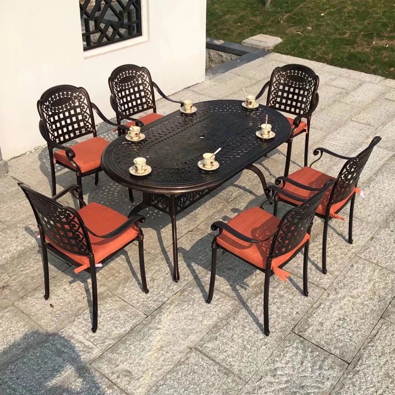 Bàn Sân Vườn Nhôm Đúc Oval Sang Trọng - SV53