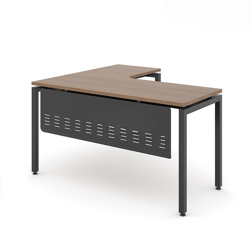 Bàn Làm Việc Góc L Yếm Sắt Che Lửng - BLV21