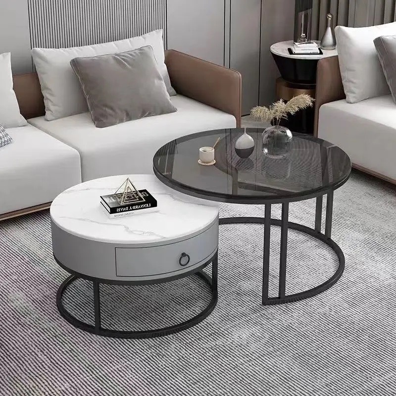 Bàn Trà Sofa Mặt Đá PARADO Chân Sắt Sơn Tĩnh Điện - BT20
