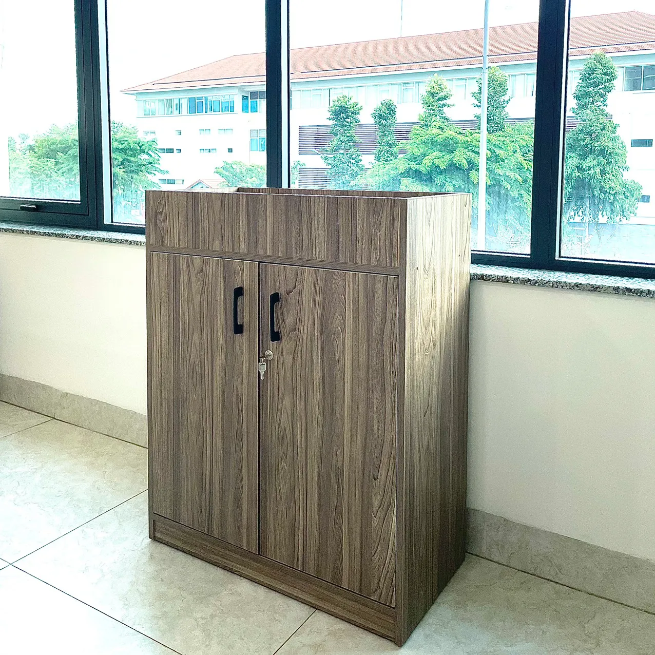 Tủ Tài Liệu Gỗ Để Cây Trang Trí Dạng Lửng - THS222
