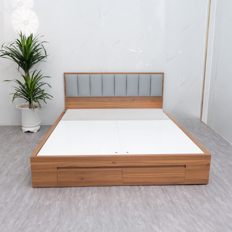 Giường Ngủ Gỗ MDF Có Hộc Kéo Chứa Đồ Tiện Lợi - GN19