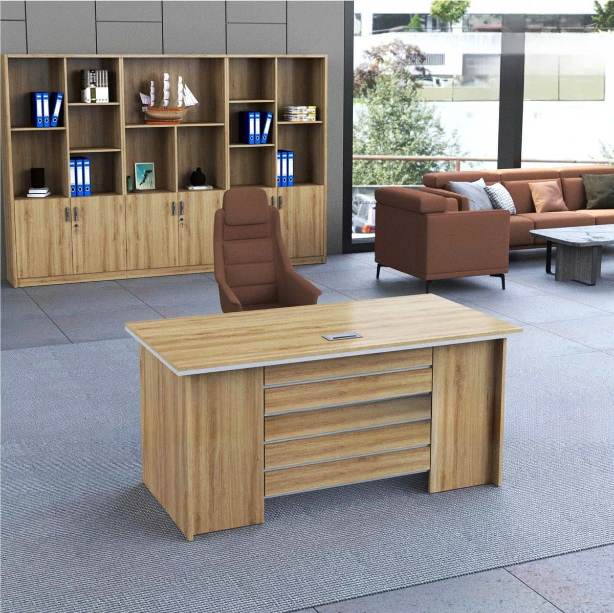 Bàn Giám Đốc Gỗ MDF Sang Trọng Đa Năng - BGĐ68