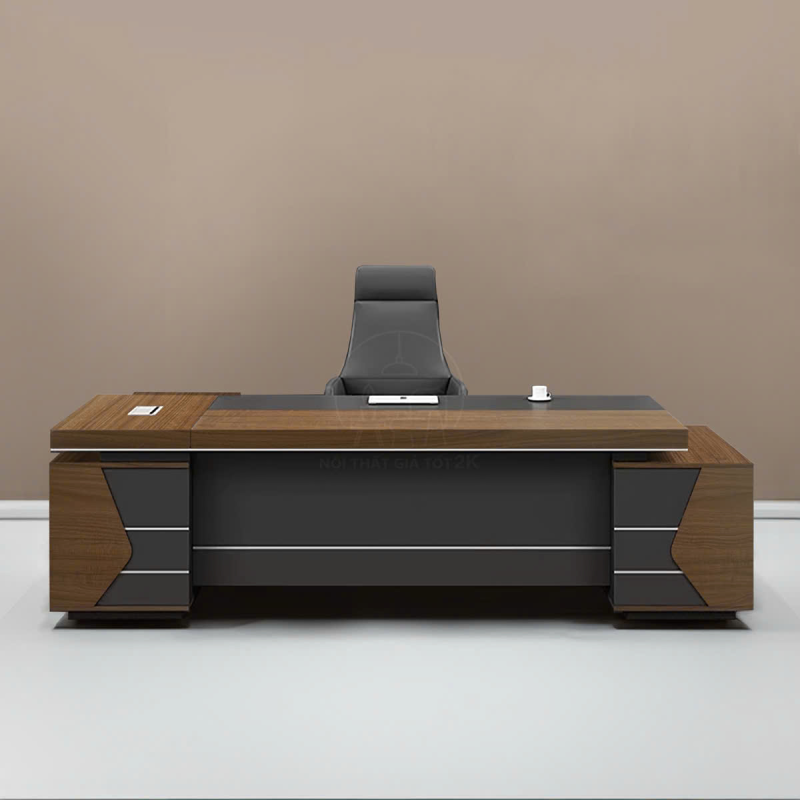 Bàn Giám Đốc Chữ L Thiết Kế Hai Tủ Lưu Trữ Tiện Lợi - BGD148