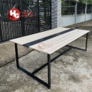 Bàn họp chân sắt 2m4 x 1m2 giá rẻ - BH12