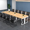 Bàn Họp Làm Việc 360 x 120cm Nhập Khẩu Chân Trắng Hiện Đại - BH58