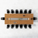 Bàn Họp Văn Phòng Gỗ MDF Màu Vân Tự Nhiên - BH41