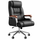 Ghế Giám Đốc Tay Gỗ Da Đen Đẳng Cấp - GGĐ47