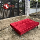 Sofa giường nằm nhung màu đỏ cao cấp - SF7