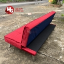 Sofa giường nằm nhung màu đỏ cao cấp - SF7