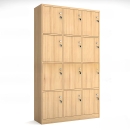 Tủ Locker Gỗ MDF 12 Ngăn Màu Vàng Vân Gỗ - TLK74